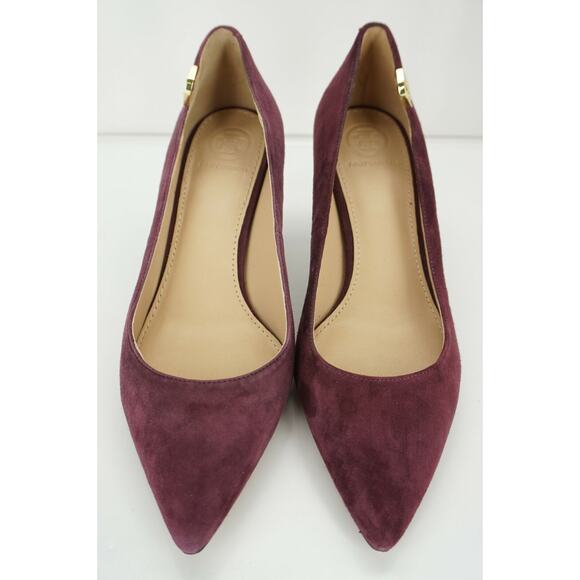 Tory Burch Purple Suede Elizabeth High Heel Pointy Toe Pumps - Picture 7 of 10